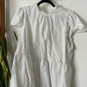 White Lace Peplum Top